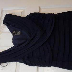 Xscape Navy Blue Ruch Gown Size 14